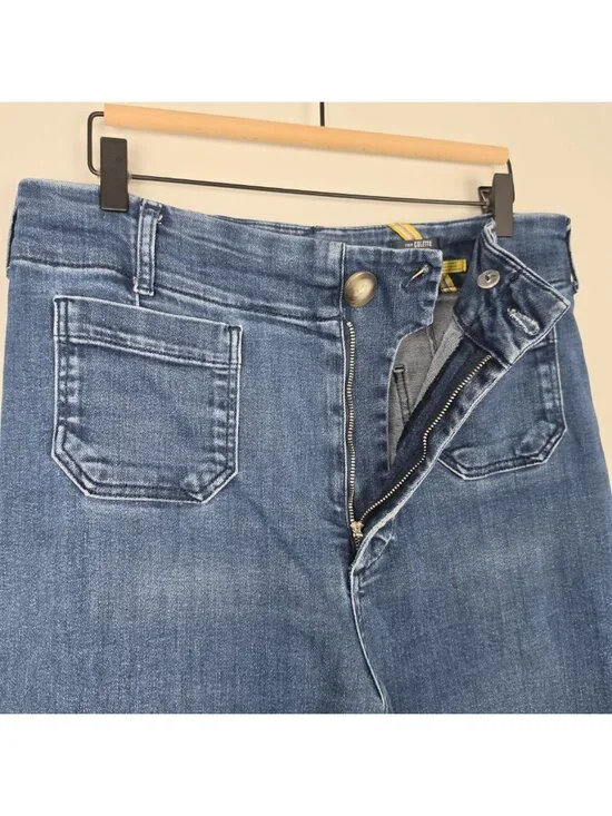 Maeve Size 32T Tall The Colette Crop High Rise Wide Leg Jeans Blue - Picture 9 of 13